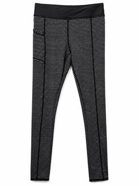 🖤 AVIA Black & Gray Striped Leggings Girls XL (14/16) 🖤